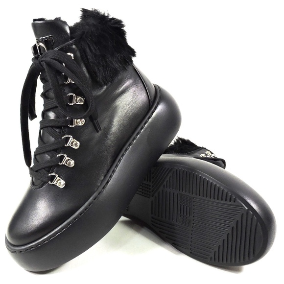 CASADEI 🇮🇹 WOMEN'S BLACK SOFT LEATHER WINTER FASHION BOOTIE - Picture 8 of 8